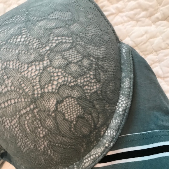 Cacique cotton boost plunge dusky green lace bra (44B) - Picture 11 of 11